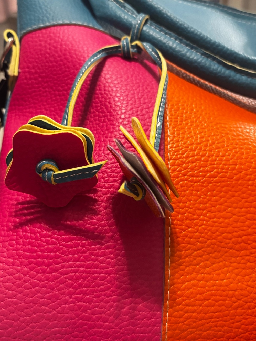 Color Block Multi-Color Tote Bag - Picture 8 of 9